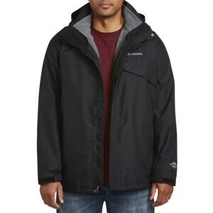 COLUMBIA Men Bugaboo II Fleece Interchange Jacket XL Tall Black Hood 3-in-1 NWOT